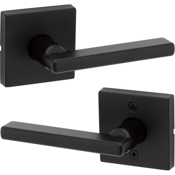 720HFL SQT 514 CP - Halifax Square Matte Black Passage Lever